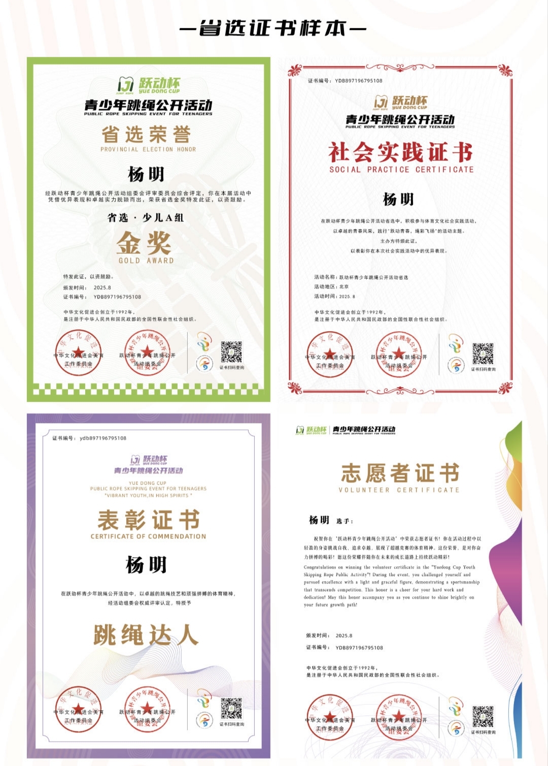 跃动杯省选荣誉展示